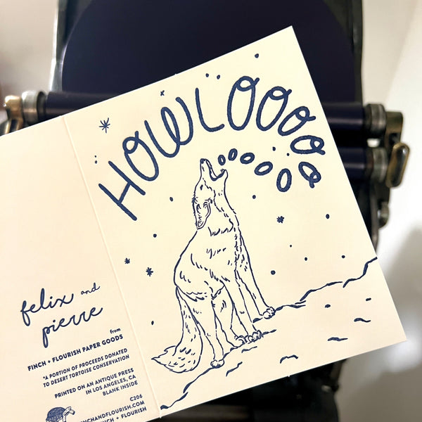 Coyote Letterpress Card | Howlooo