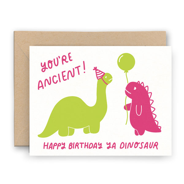 Dinosaur Birthday Letterpress Card