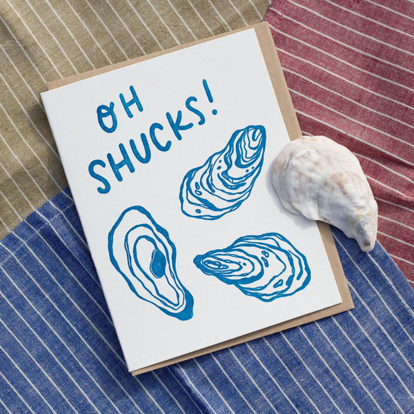 Oh Shucks! Oyster Letterpress Card