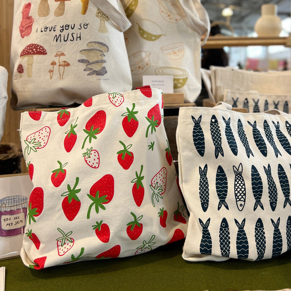 Strawberry Tote Bag | Recycled Cotton
