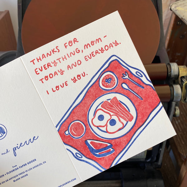 Thanks For Everything Mom Letterpress Card