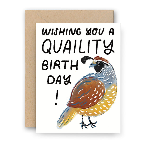 Quaility Birthday California Quail Card