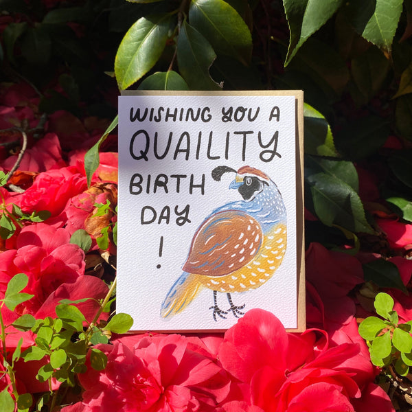 Quaility Birthday California Quail Card