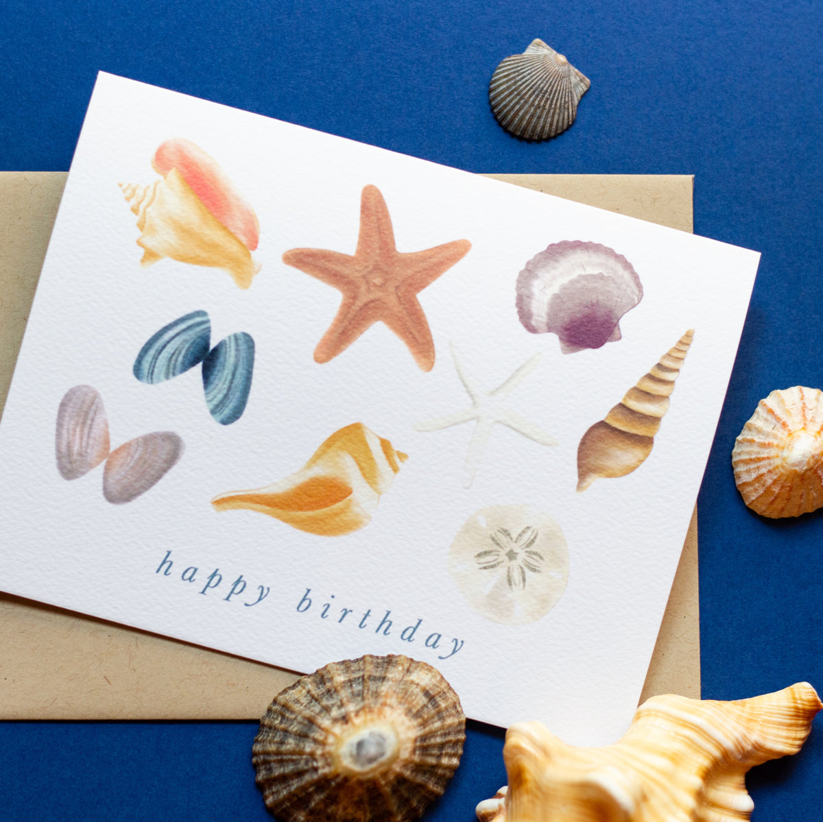 Happy Birthday Seashells Card – Finch and Flourish