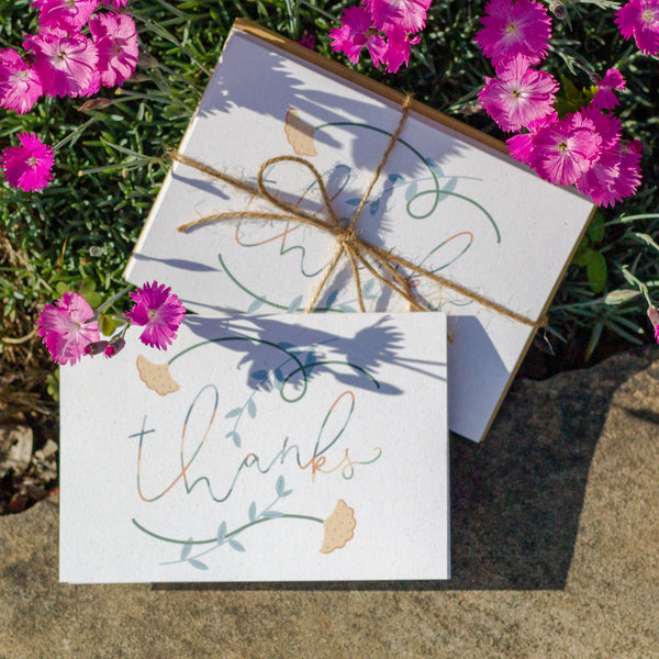 Thanks Floral Notecards - Set of 8
