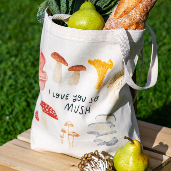 I Love You So Mush Mushroom Tote Bag | 100% Cotton