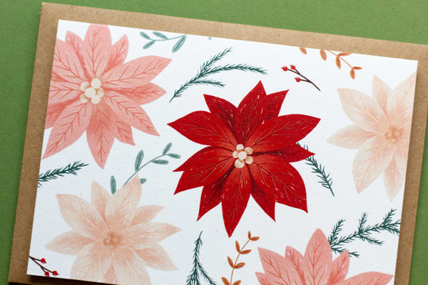 Poinsettia Notecards - Set of 8