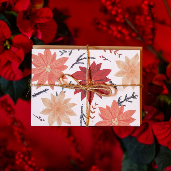 Poinsettia Notecards - Set of 8