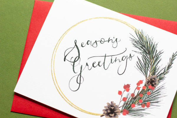 Season's Greetings Wreath Card