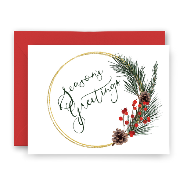 Season's Greetings Wreath Card