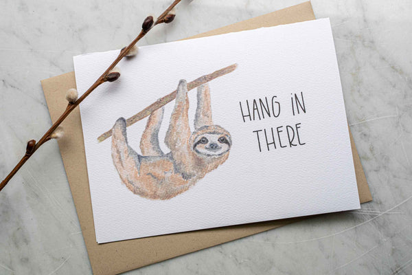 Hang In There Sloth Card