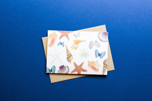 Seashells Pattern Notecards - Set of 8