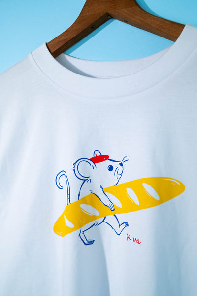 Tiny French Mouse Boxy Cropped Tee