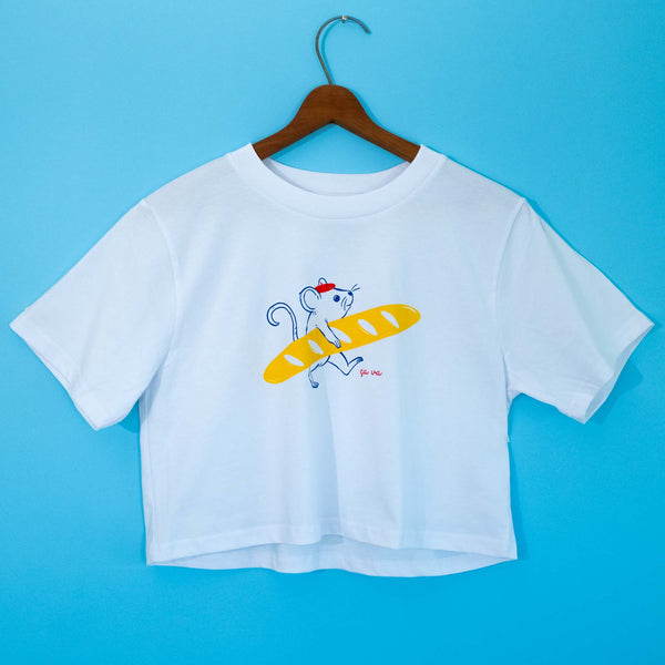 Tiny French Mouse Boxy Cropped Tee