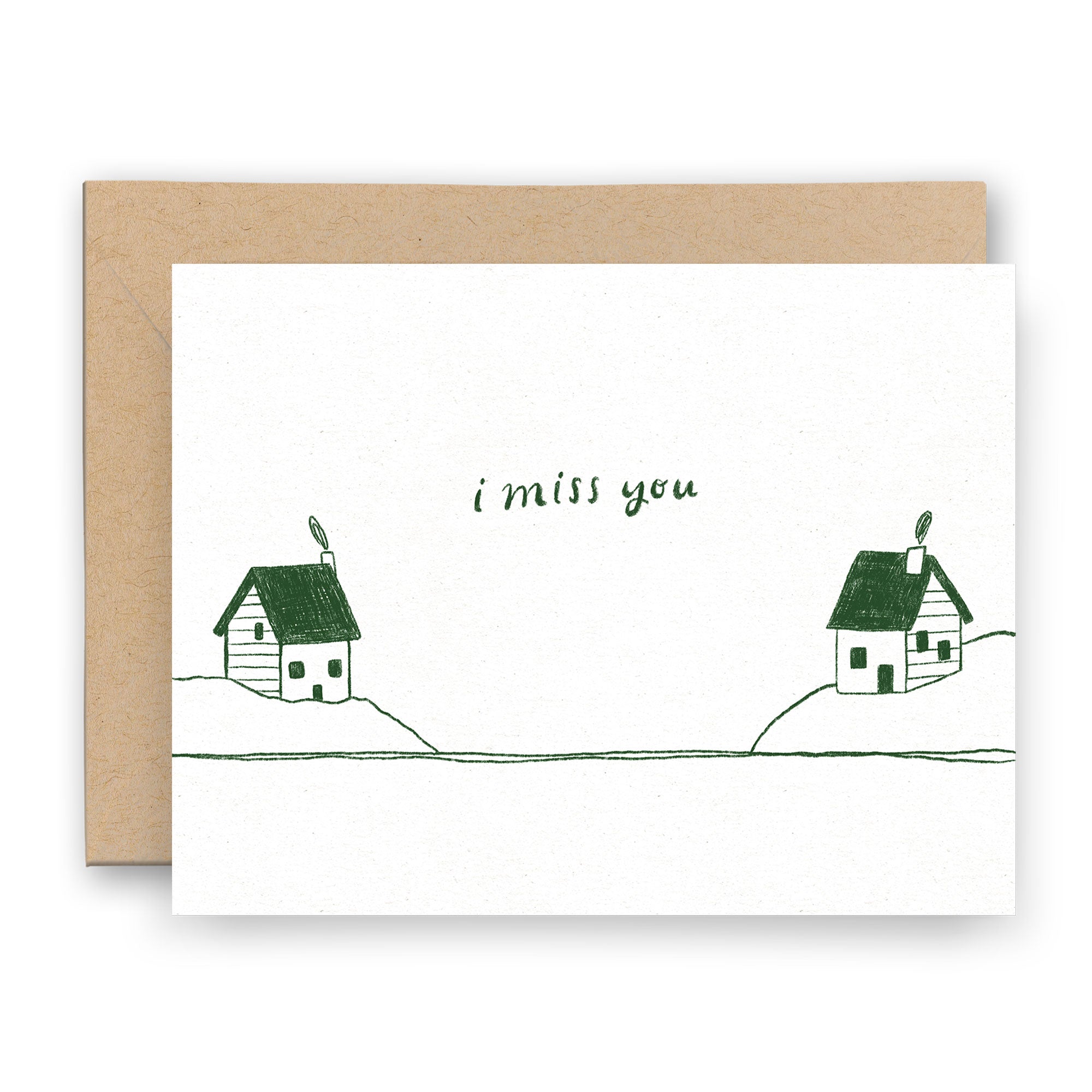 I Miss You Letterpress Card