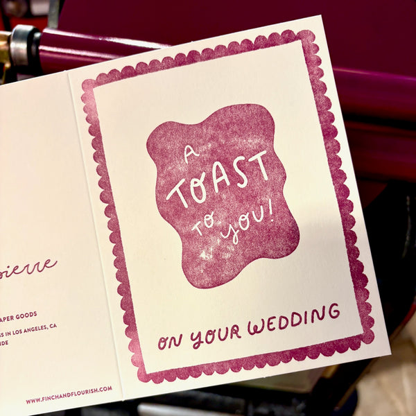 Toast to You Congrats Letterpress Card