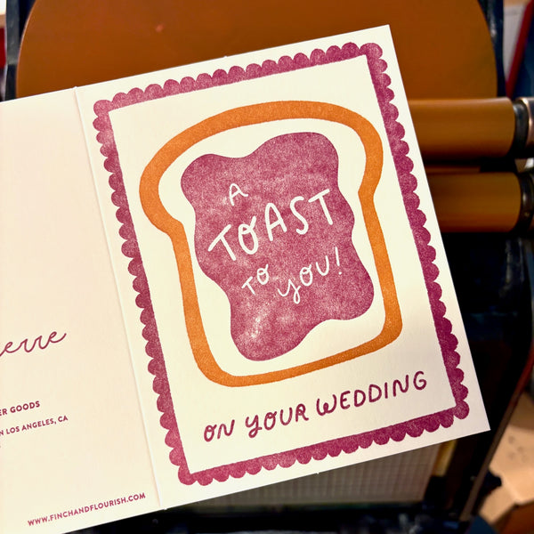 Toast to You Congrats Letterpress Card