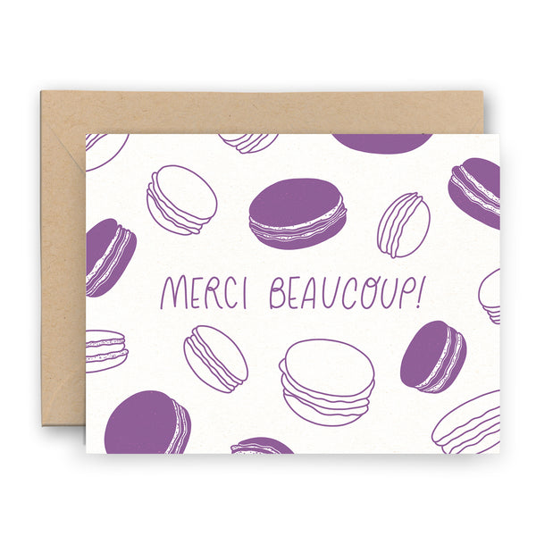 Merci Macarons Thank You Letterpress Card