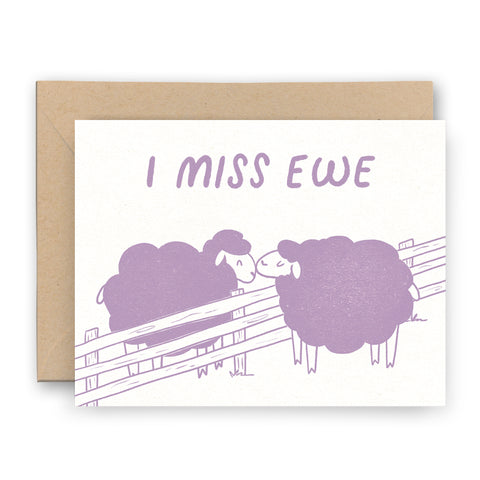 I Miss Ewe Letterpress Card