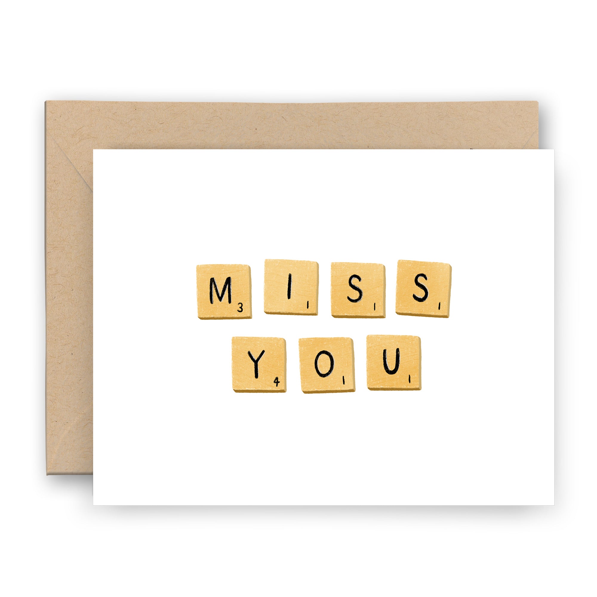 Miss You Scrabble Card