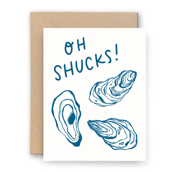 Oh Shucks! Oyster Letterpress Card