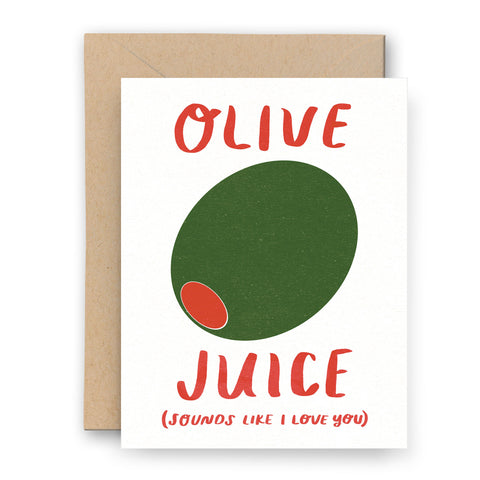 Olive Juice I Love You Letterpress Card