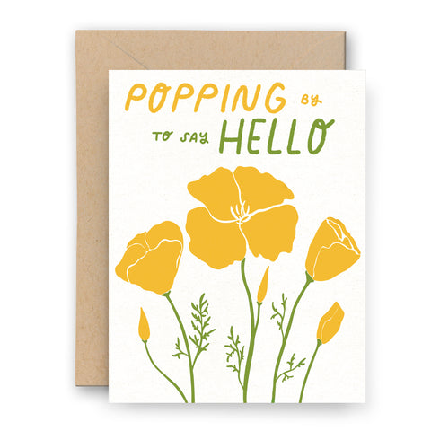 Popping By California Poppies Letterpress Card
