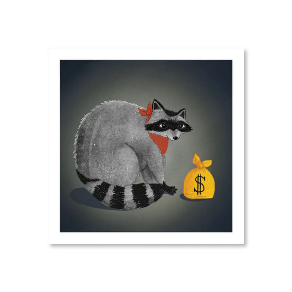 Raccoon Bandit Art Print