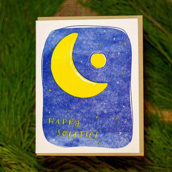 Happy Solstice Letterpress Card