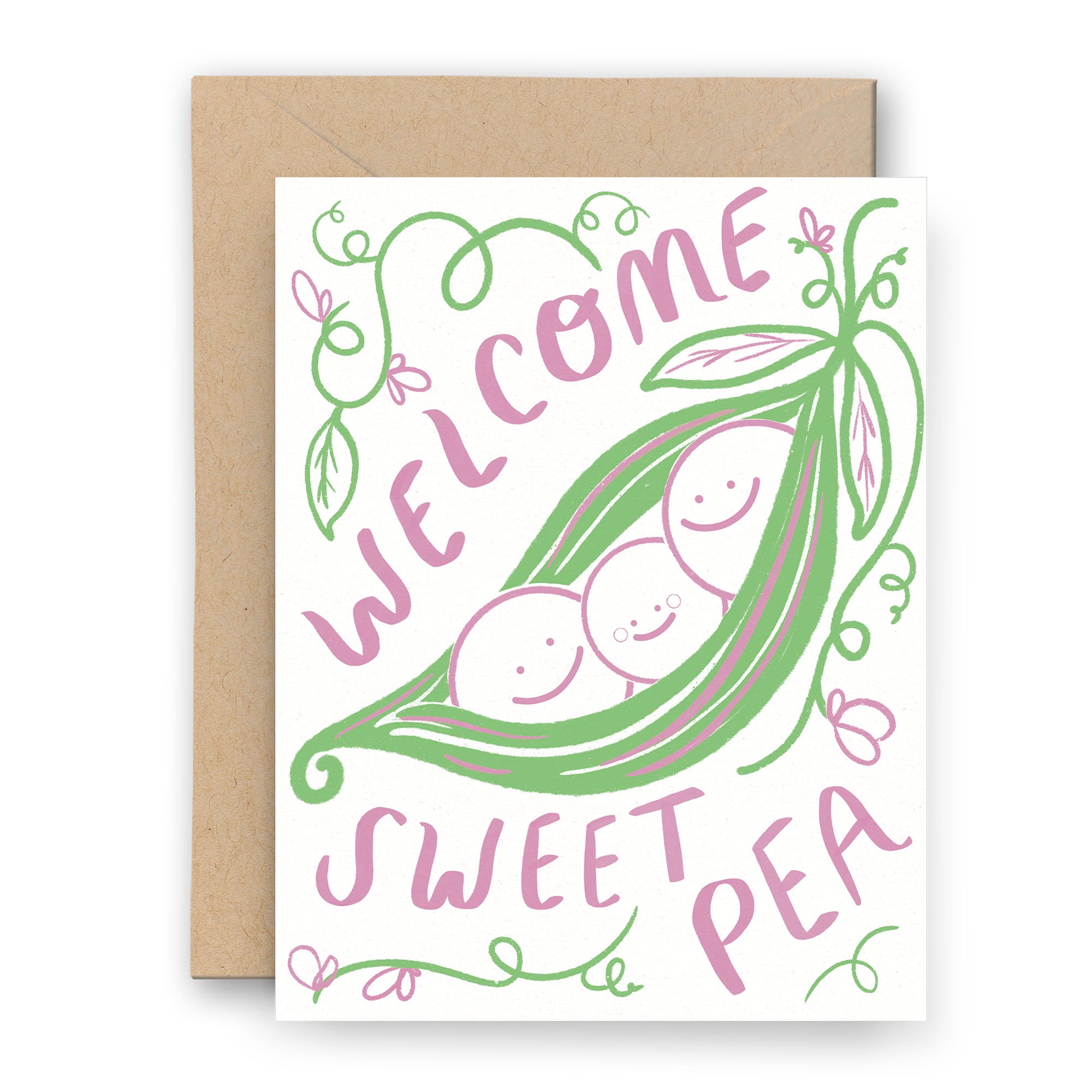 Sweet Pea New Baby Letterpress Card