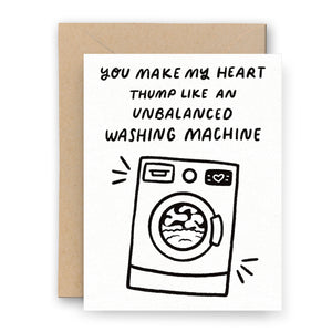 Washing Machine Heart Letterpress Card
