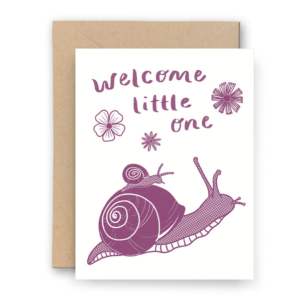 Welcome Little Snail Letterpress Card | New Baby
