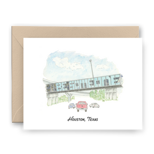 Be Someone Bridge Houston Texas on a greeting card.