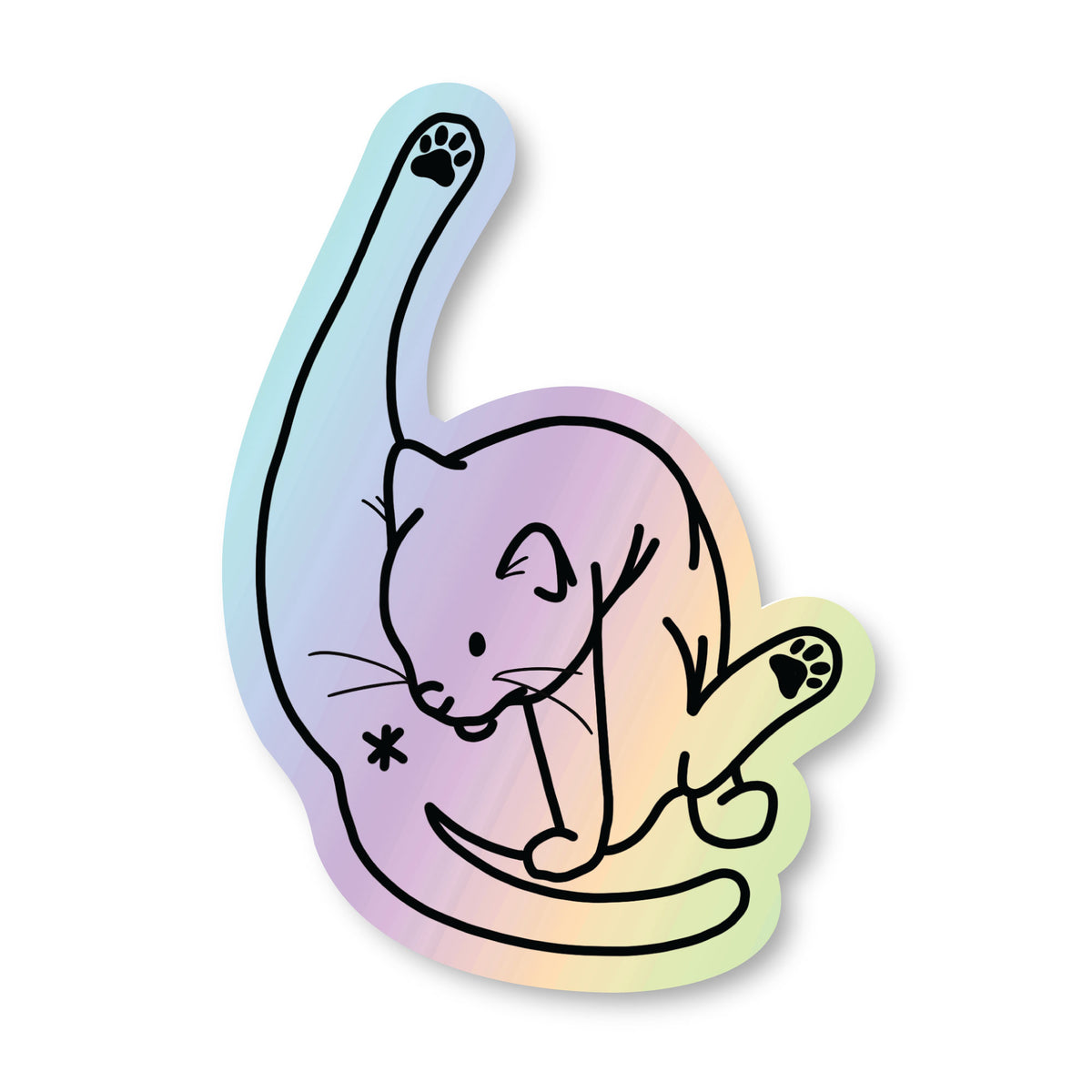 Cat But Sticker Cat Butt Holographic Vinyl Sticker – Finch and Flourish