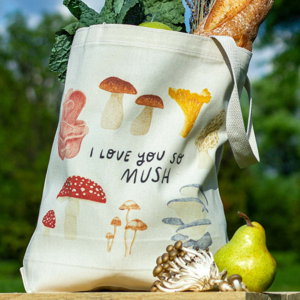I Love You So Mush Mushroom Tote Bag | 100% Cotton