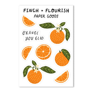 Orange Vinyl Sticker Sheet