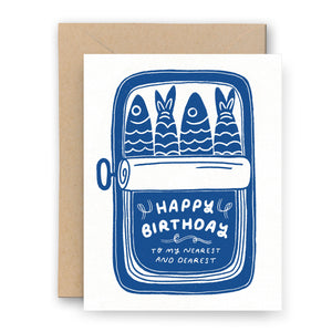 Happy Birthday Sardine Can Letterpress Card