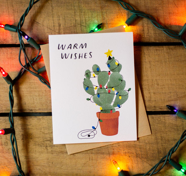 Warm Wishes Cactus Holiday Card