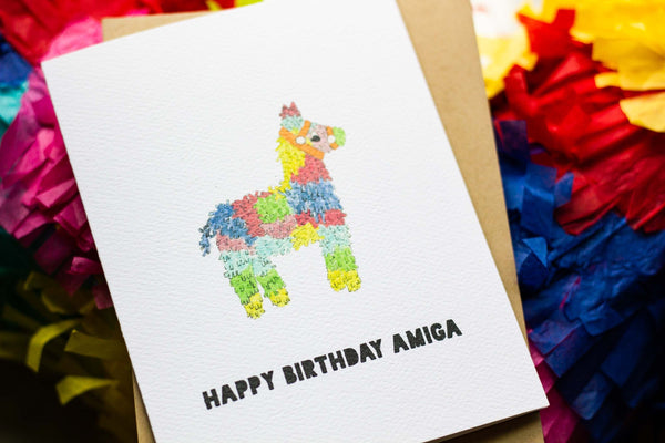 Happy Birthday Amiga/o Piñata Card