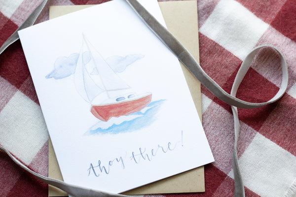 Ahoy There! Sailboat Card